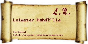 Leimeter Mahália névjegykártya